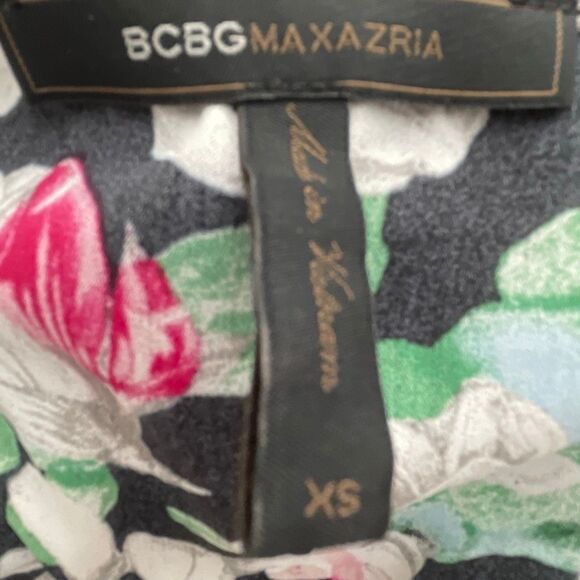 EUC BCBG MaxAzria Floral Faux Wrap Surplus Dress XS - Picture 12 of 12